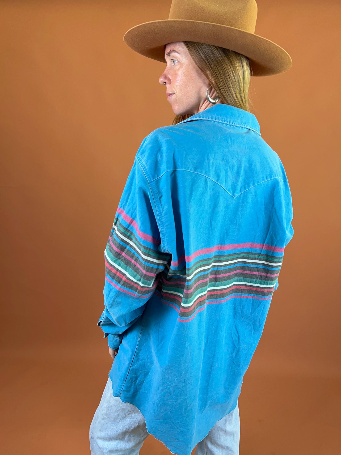 VINTAGE 90's Wrangler Denim Shirt 16