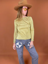 Load image into Gallery viewer, VTG 60&#39;s/70&#39;s Golden Lurex Shimmer Long Sleeve Top 8