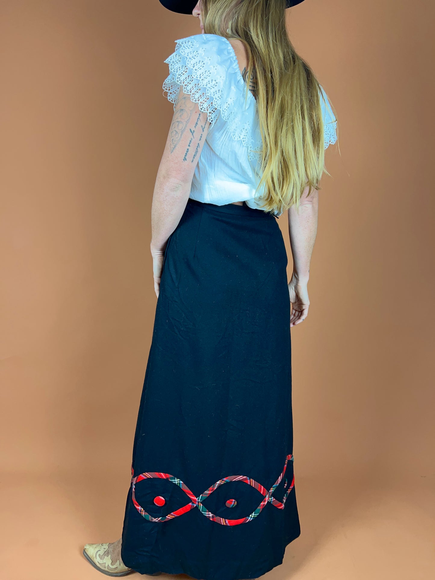 VINTAGE 60's Wool Maxi Skirt 6