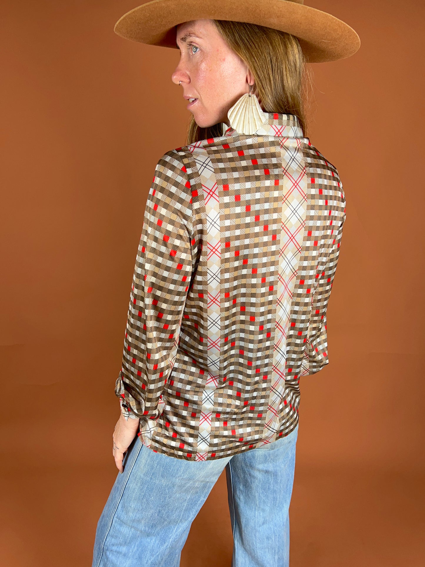VINTAGE 70's Checkered Shirt 12