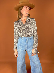 VTG 90's Paisley Floral Shirt 8-10