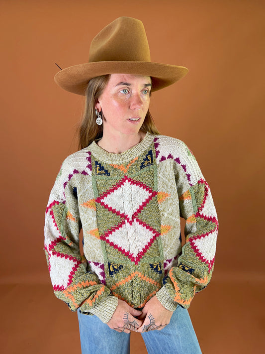 VINTAGE 70's/80's Cotton Knit Jumper 12-14