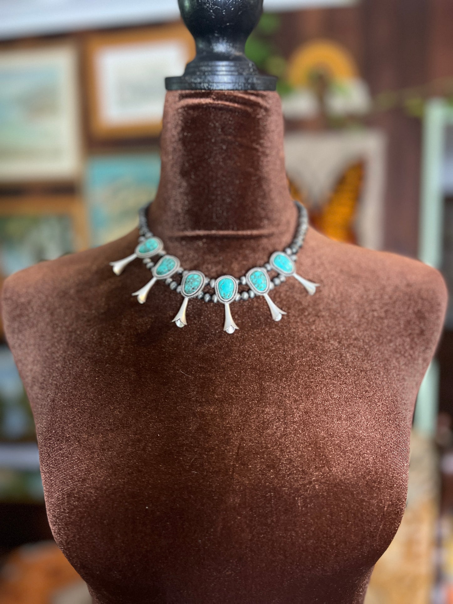 ISAC Western Squash Naja Turquoise Necklace
