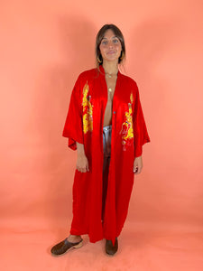 VTG 80's Silk Dragon Kimono OS