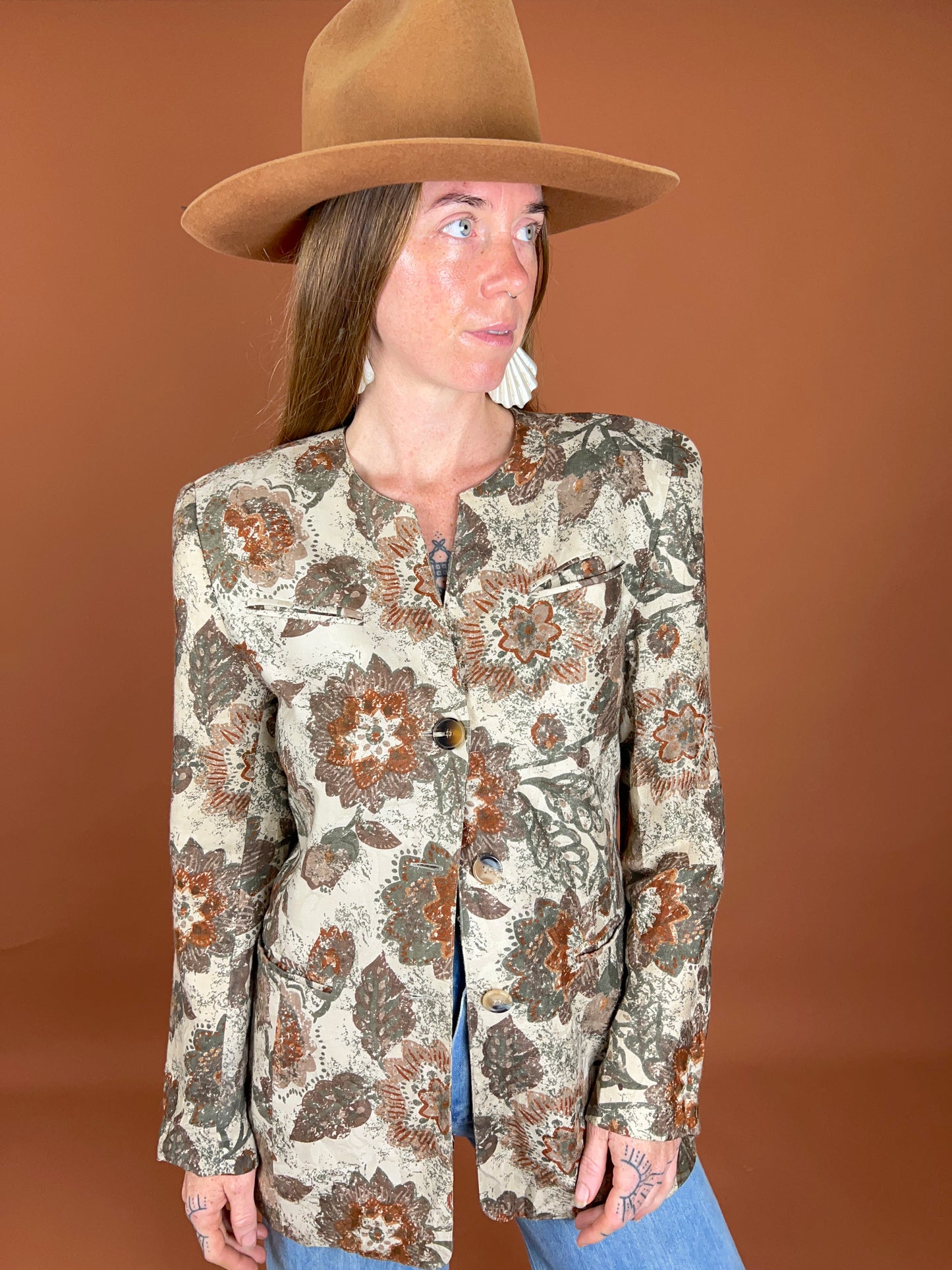 VINTAGE 80's Printed Jacket 8-10