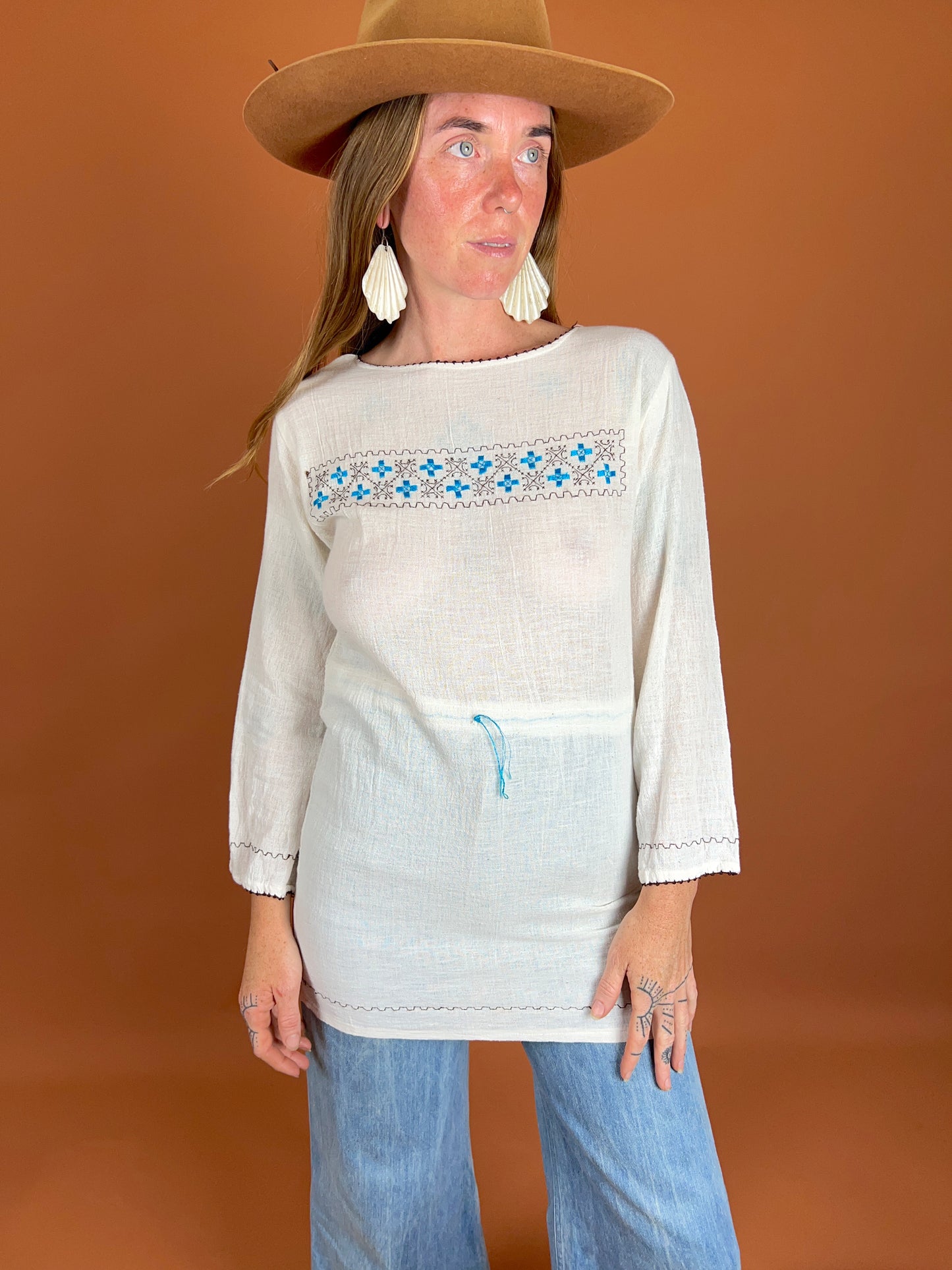 VINTAGE 70's Mexican Blouse 8