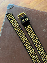 Load image into Gallery viewer, VTG 80&#39;s Suede Studded Belt 12-14