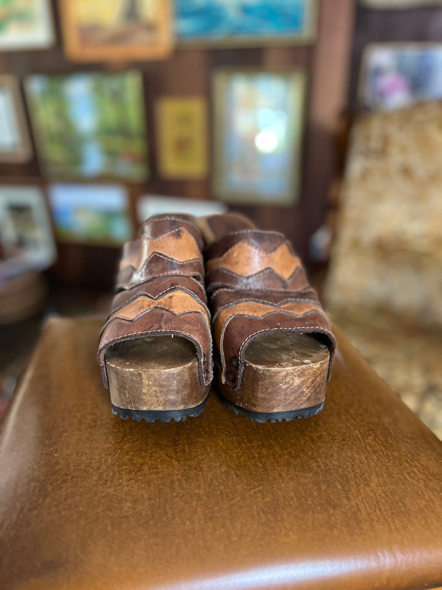 VINTAGE 70’s/80’s Leather Clogs 8/38.5