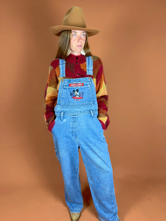 VINTAGE 80's Mickey Mouse Denim Overalls 16