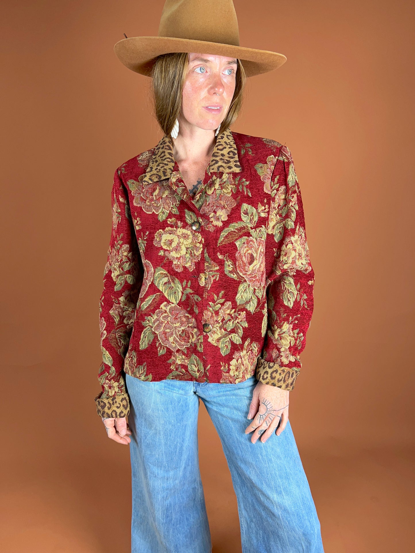 VINTAGE 80's Brocade Jacket 10-12