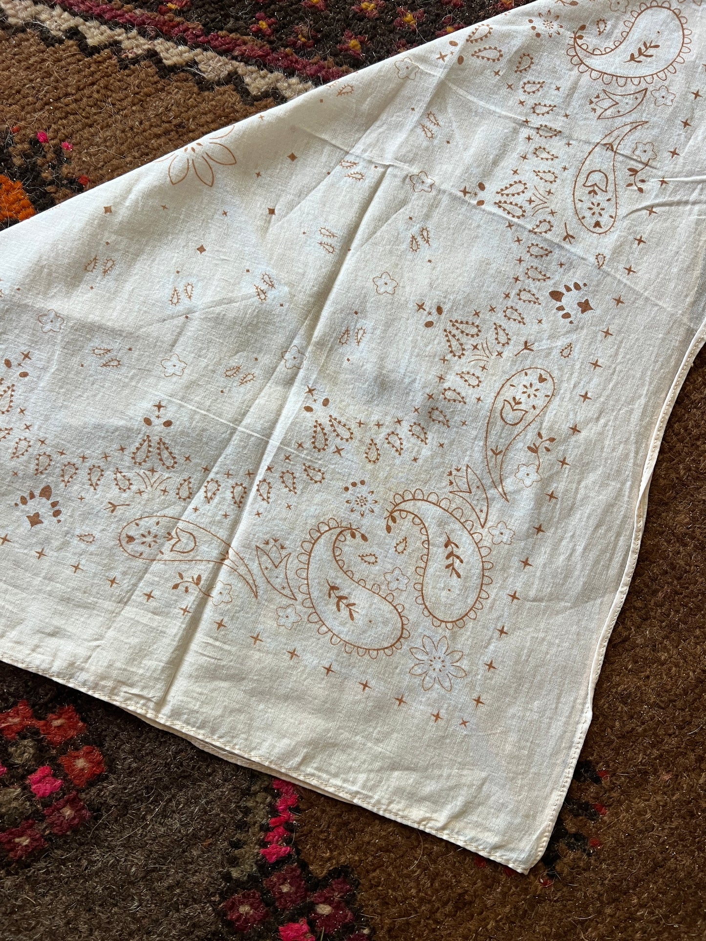 BOOTS ARE MY ROOTS Hand Dyed Cream Bandana