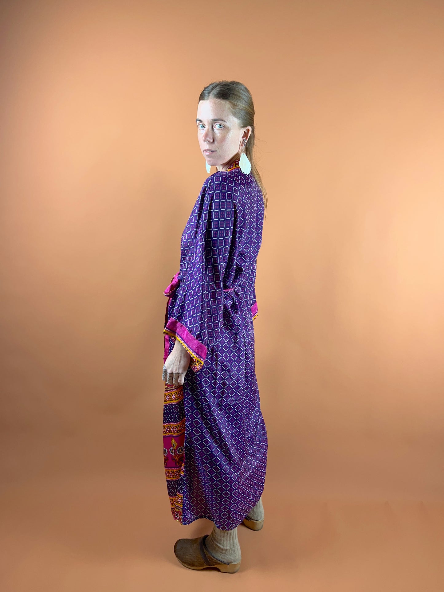 UPCYCLED Indian Silk Robe OS
