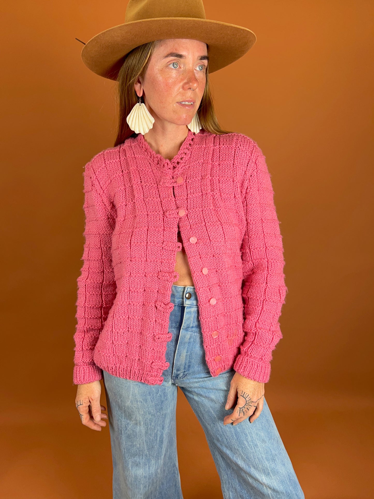 VINTAGE 70's Handmade Knit Cardigan 12