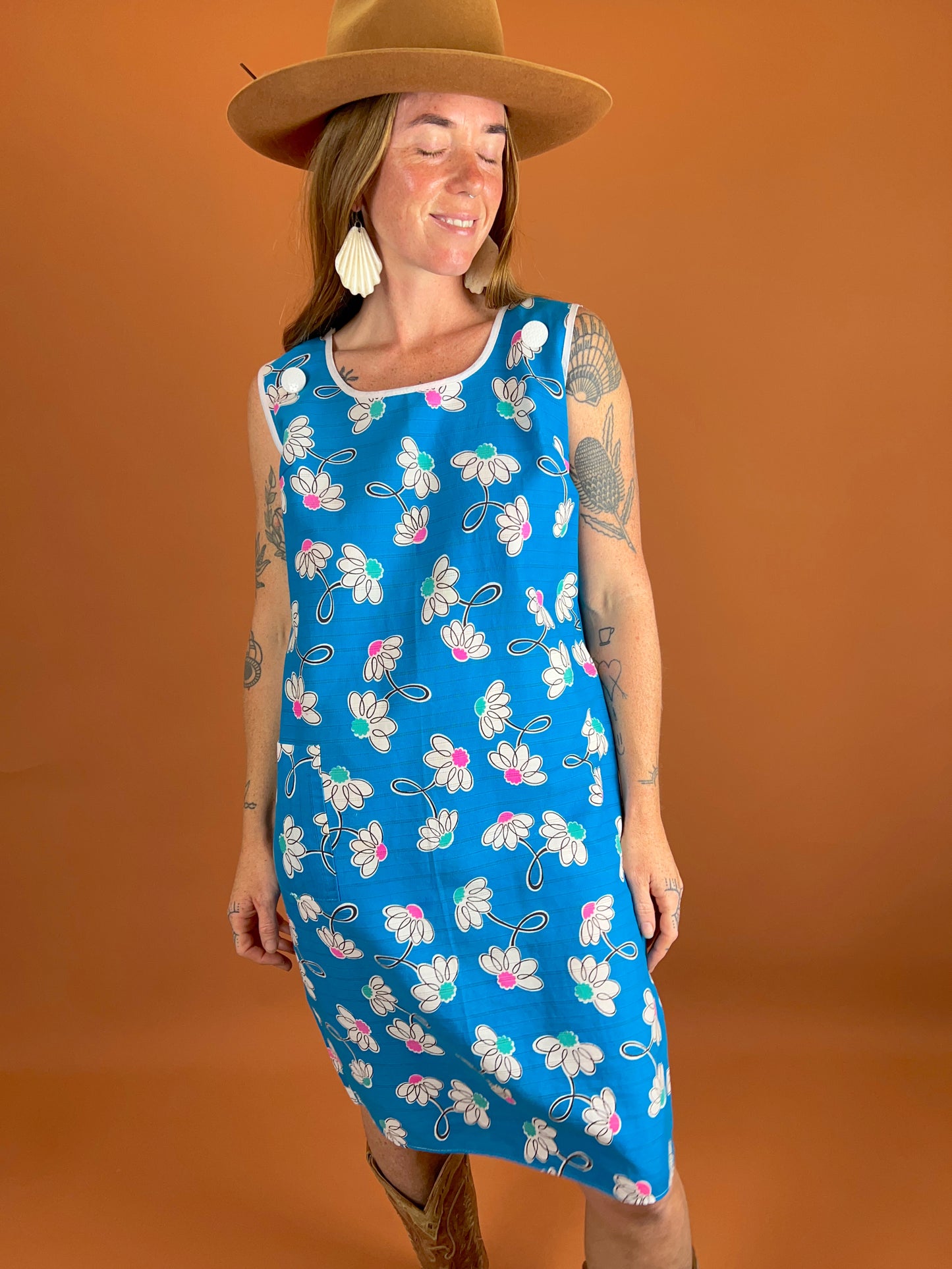 VINTAGE Floral Midi Dress 12-14