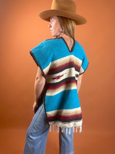 VTG 70's/80's Woven Poncho 12-14