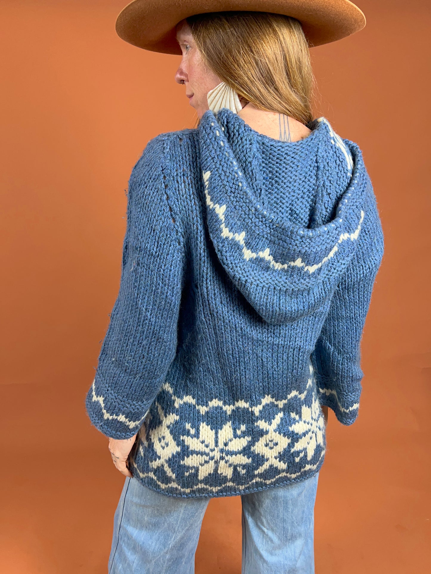 VINTAGE 60's Knit Hooded Cardigan 10-12
