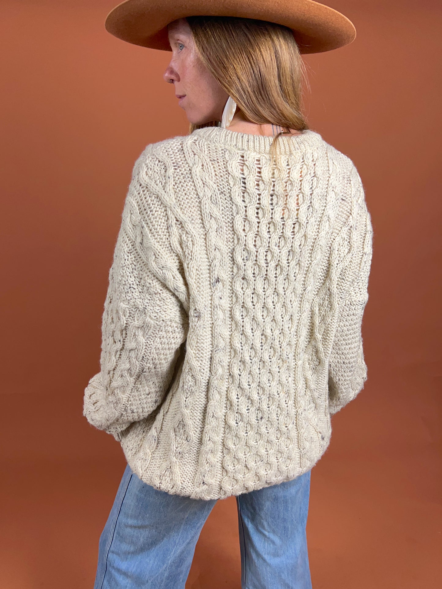 VINTAGE 70's Irish Fishermans Knit Jumper 16