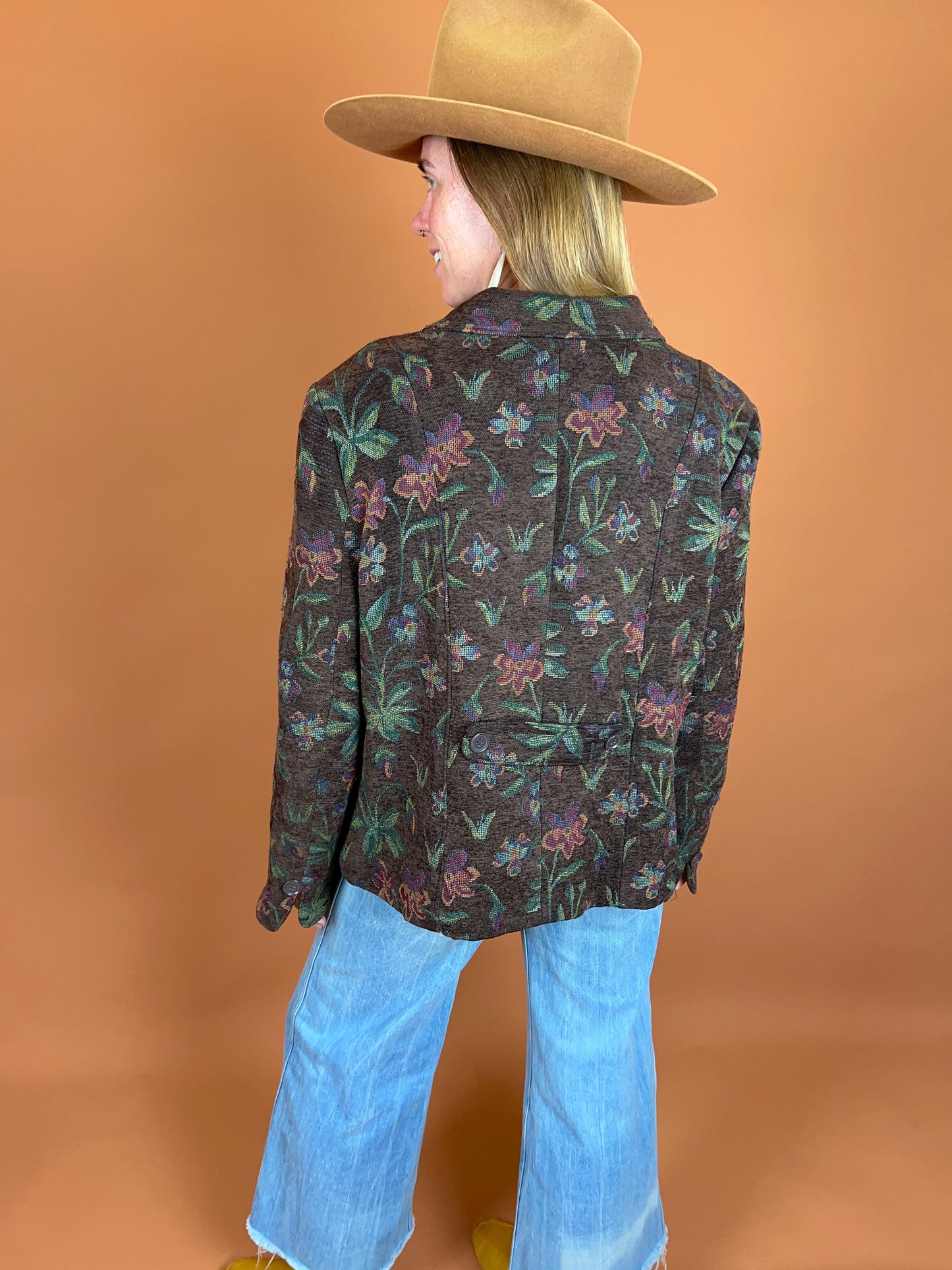 VINTAGE 80's Brocade Floral Jacket 16