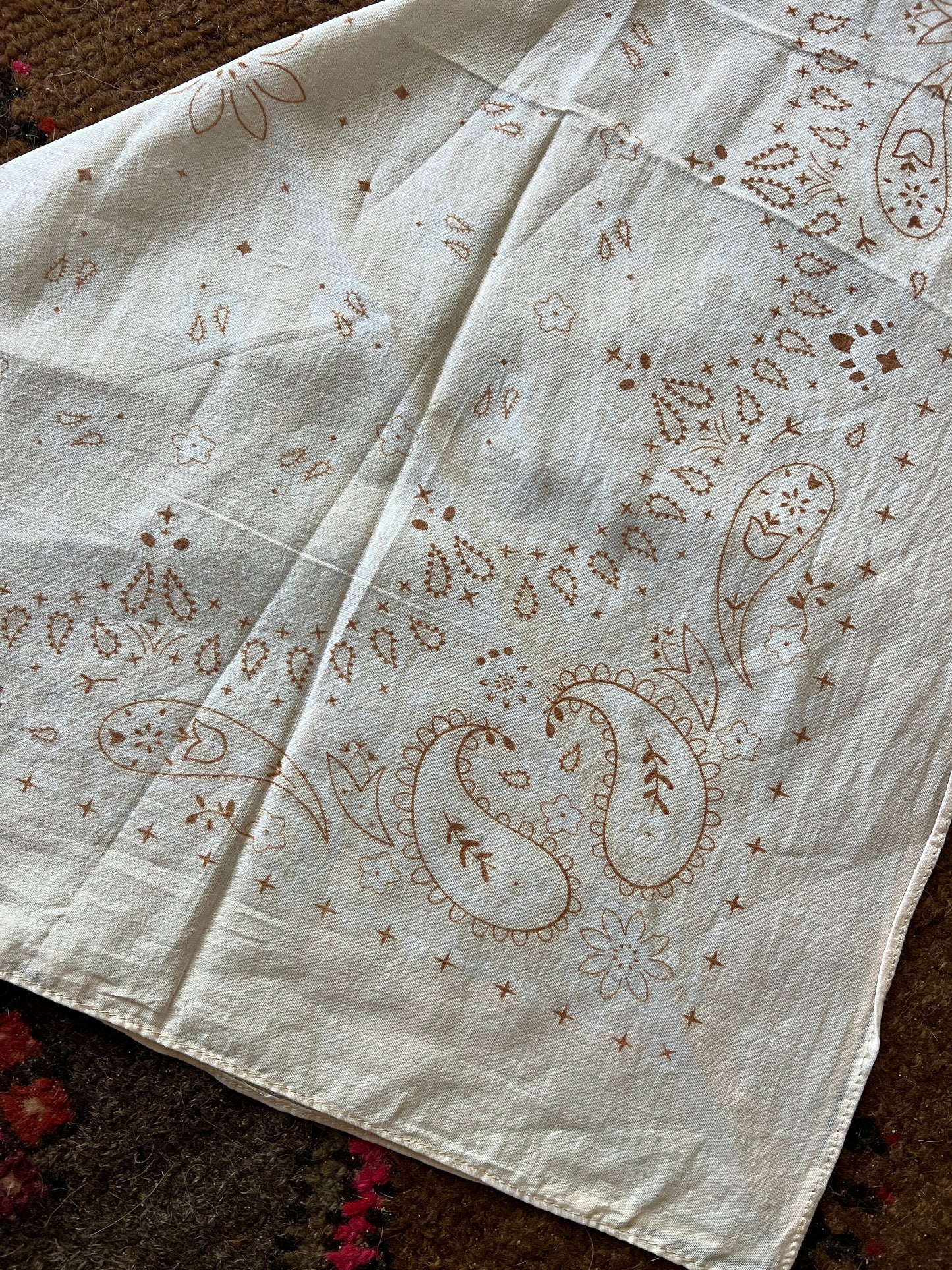 BOOTS ARE MY ROOTS Hand Dyed Cream Bandana