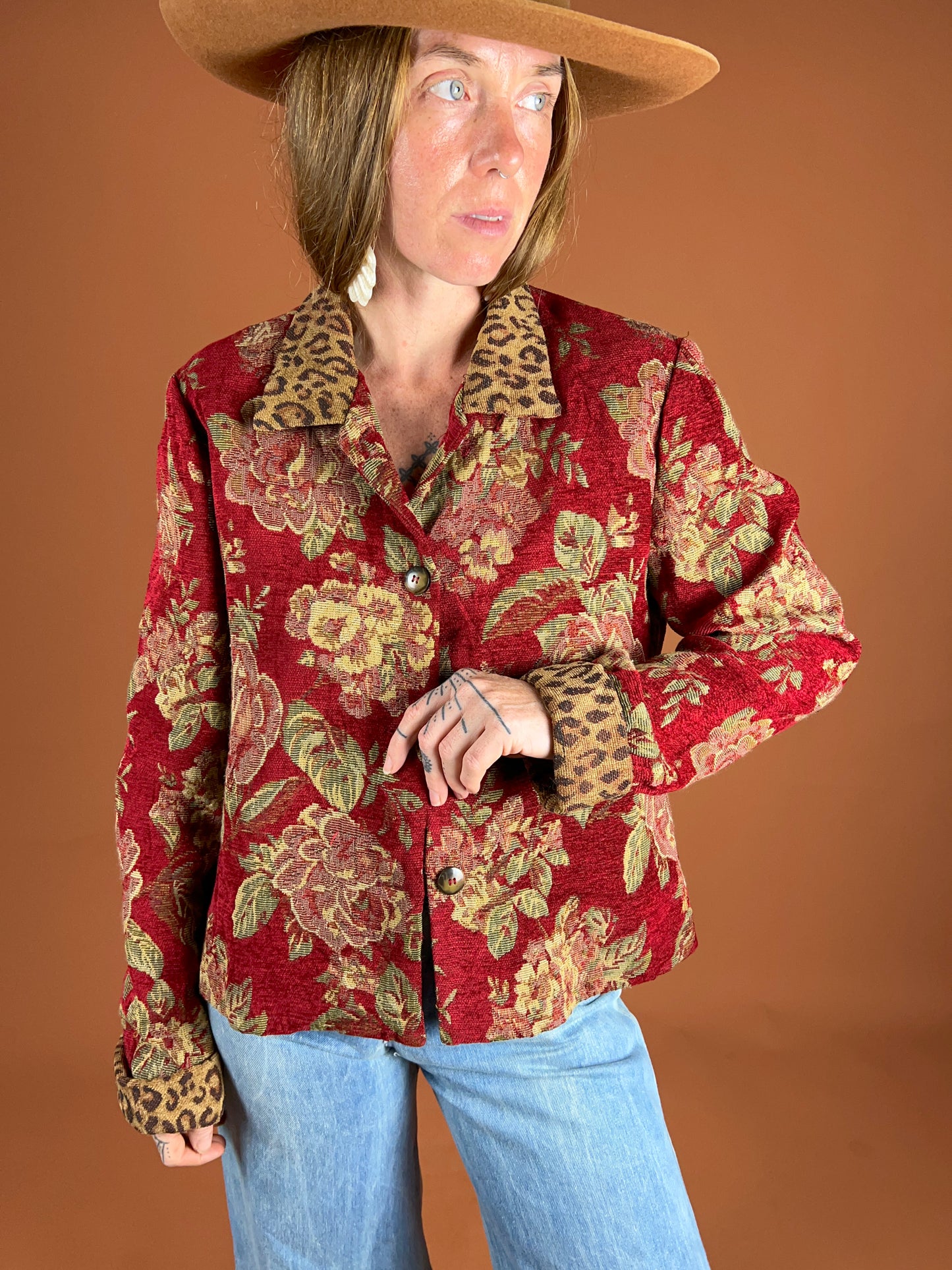 VINTAGE 80's Brocade Jacket 10-12