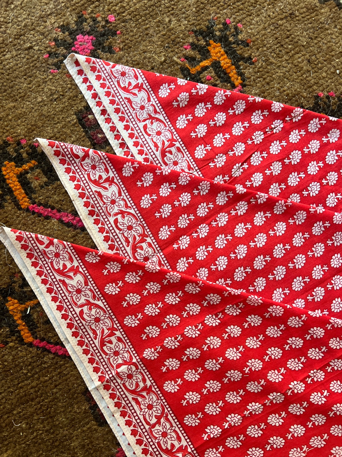 BOOTS ARE MY ROOTS Red Floral Hand Dyed Bandanas