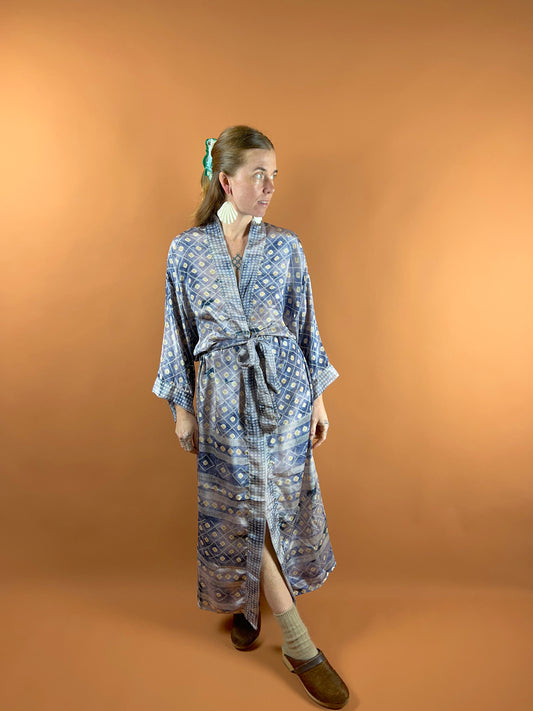 UPCYCLED Indian Silk Robe OS