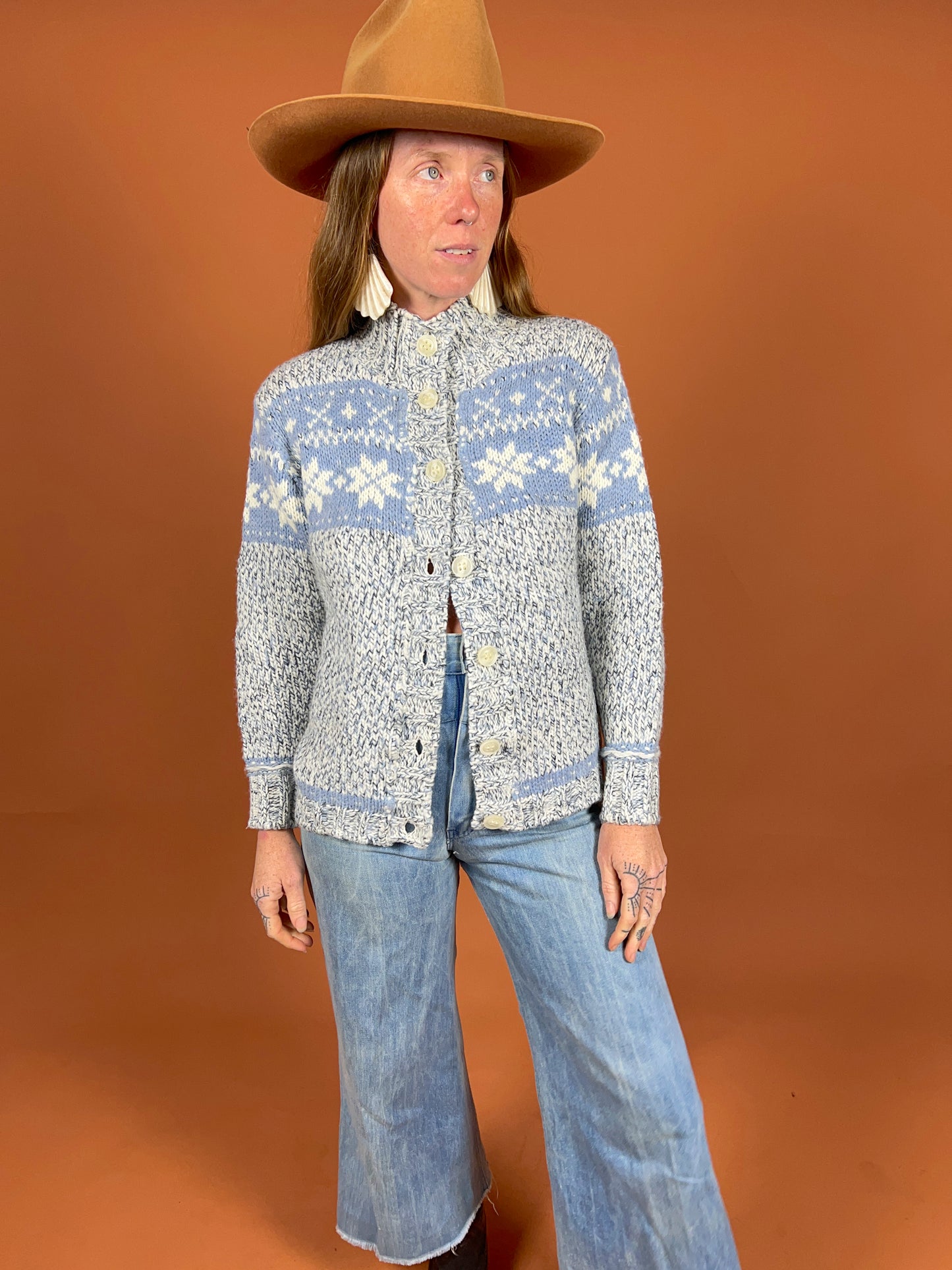 VINTAGE 70's Wool Scandal Cardigan 10-12