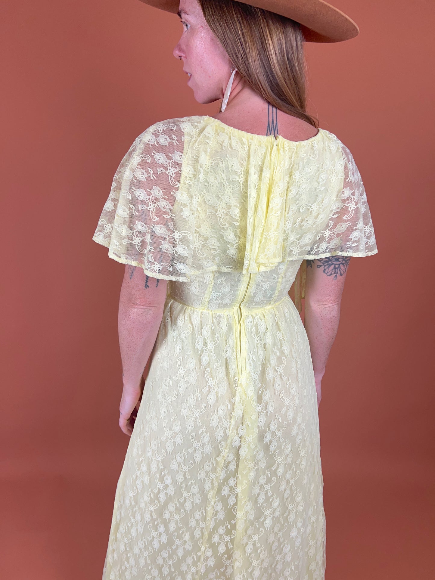 VINTAGE 60's Lace Maxi Dress 6