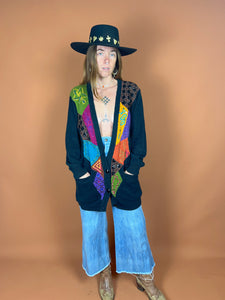 VTG 80's Knit, Beaded & Applique Cardigan 12