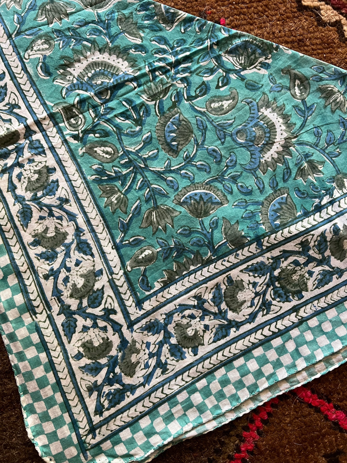 BOOTS ARE MY ROOTS Hand Dyed Dark Blue Floral Bandana