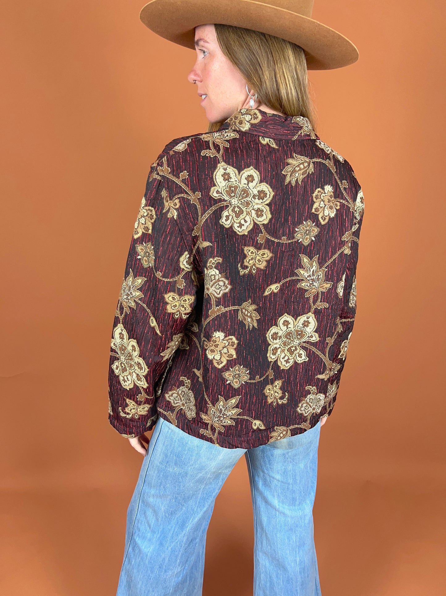 VINTAGE 80's Brocade Floral Jacket 12-14