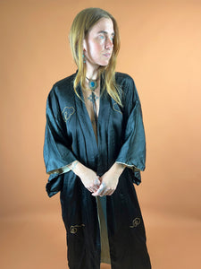 VTG 80's Dragon Embroidered Kimono OS