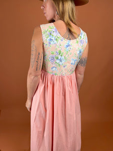 VTG 70's/80's Cotton Floral Midi Dress 12
