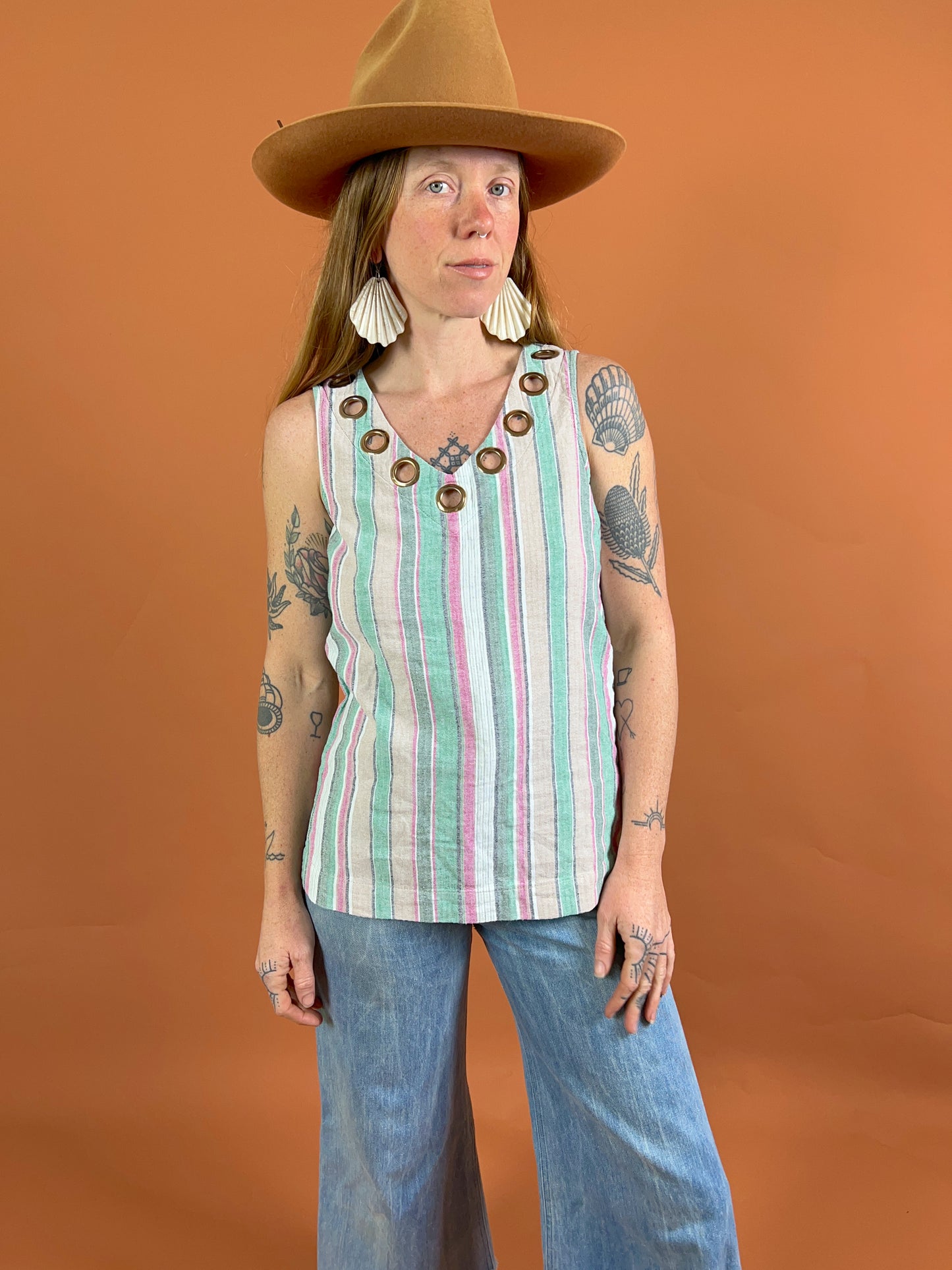 VINTAGE Y2K Stripe Blouse 6-8