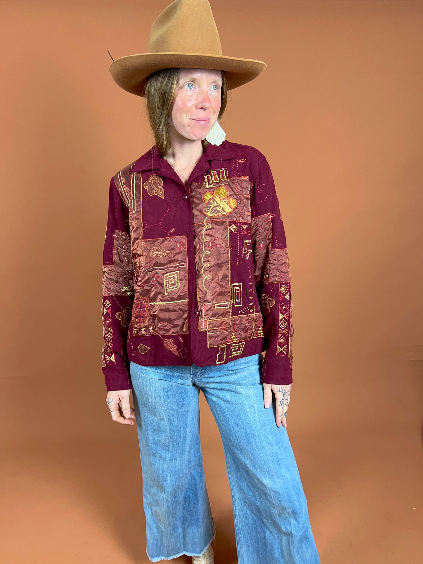 VINTAGE 80's Patchwork Jacket 8-10