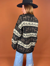 Load image into Gallery viewer, VTG 60&#39;s/70&#39;s Handmade Nordic Knit Wool Oversize Jumper 14-16