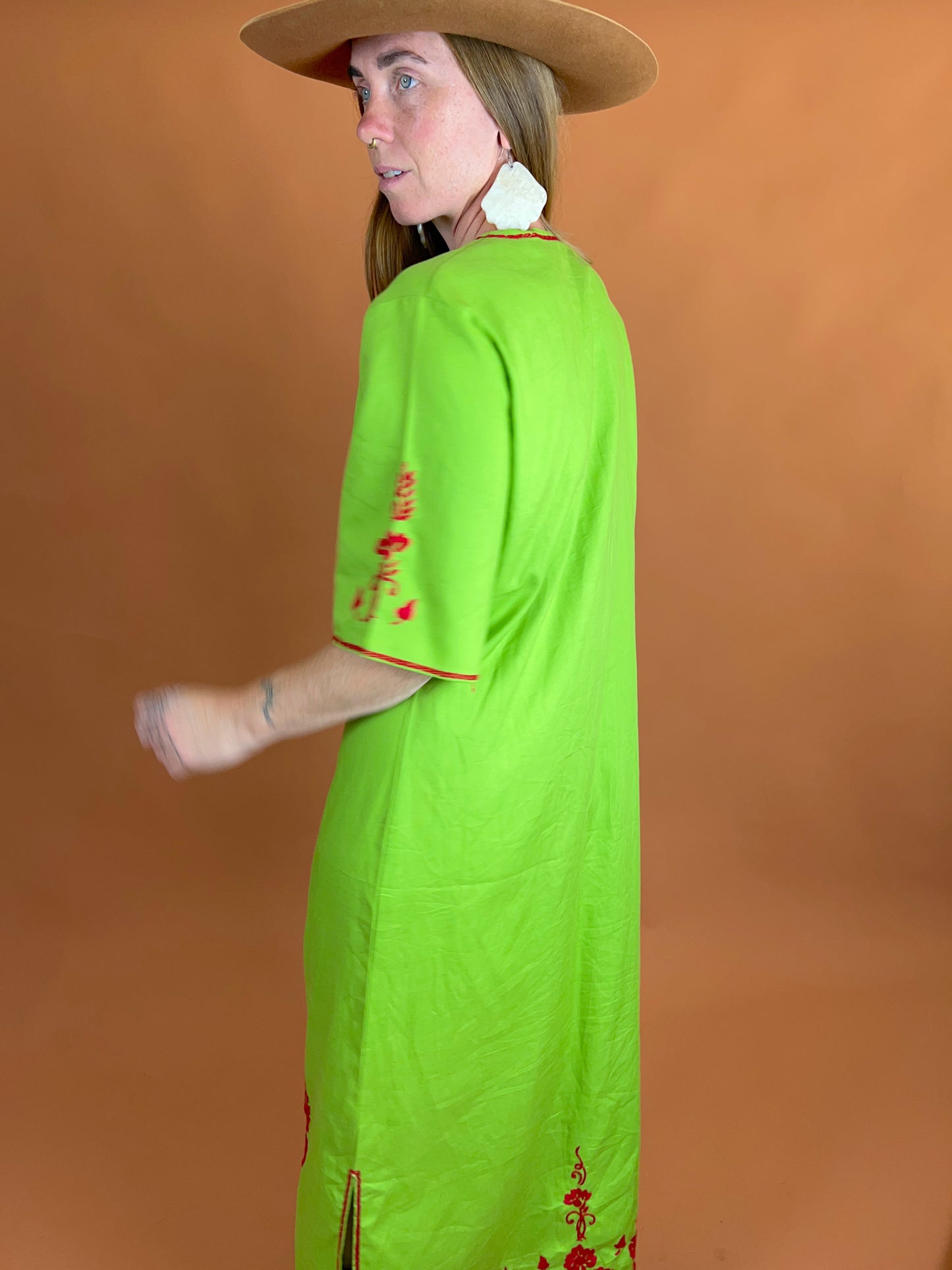 VINTAGE 70’s/80’s Embroidered Maxi Dress 10-12