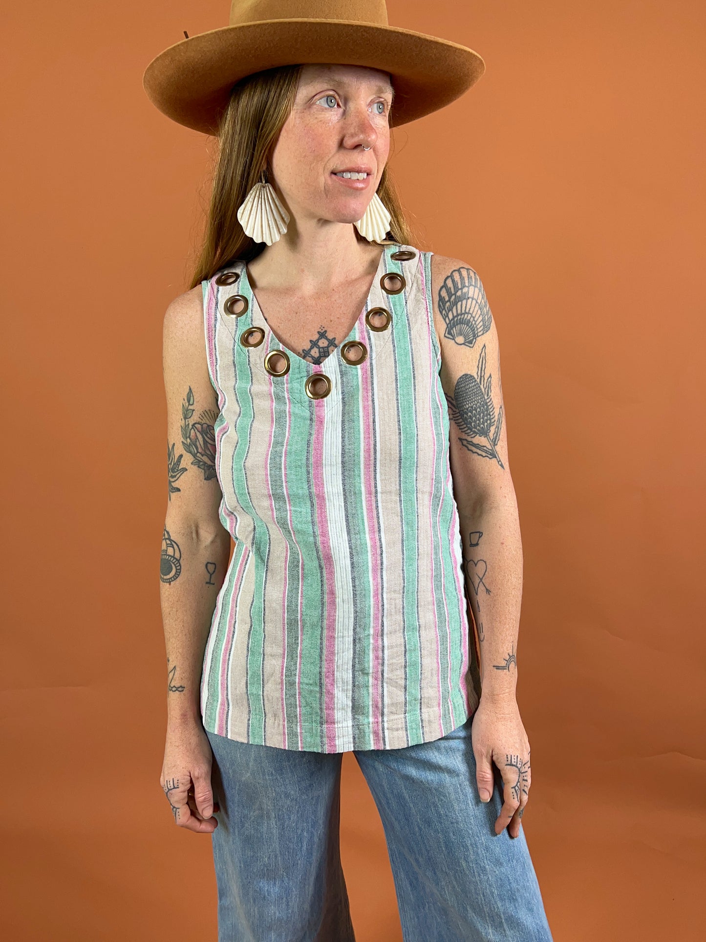 VINTAGE Y2K Stripe Blouse 6-8