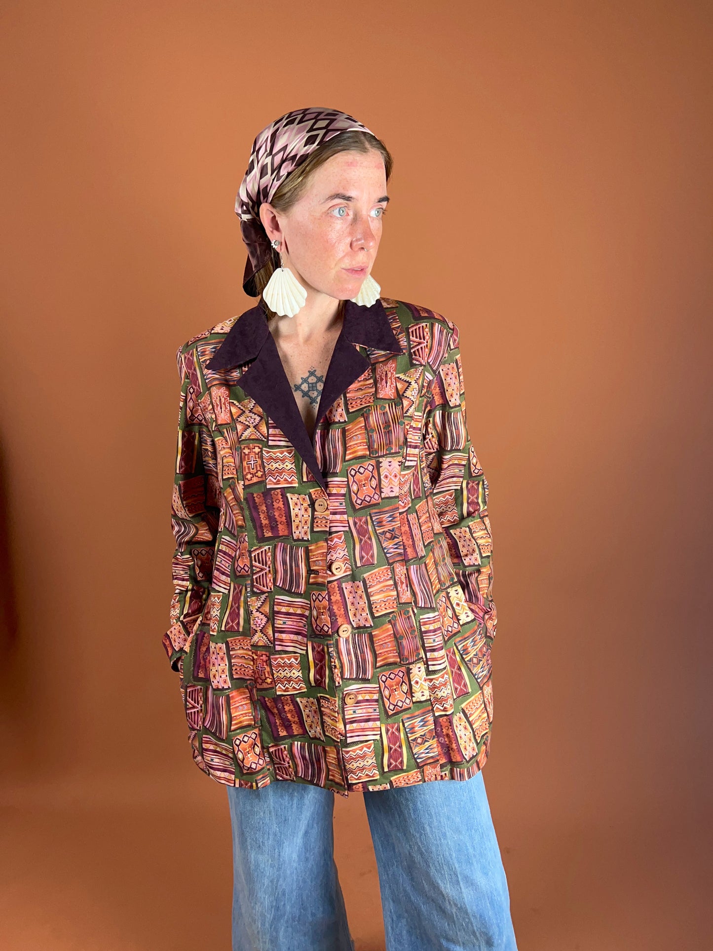 VINTAGE 70's/80's Handmade Cotton Printed Jacket 10-12