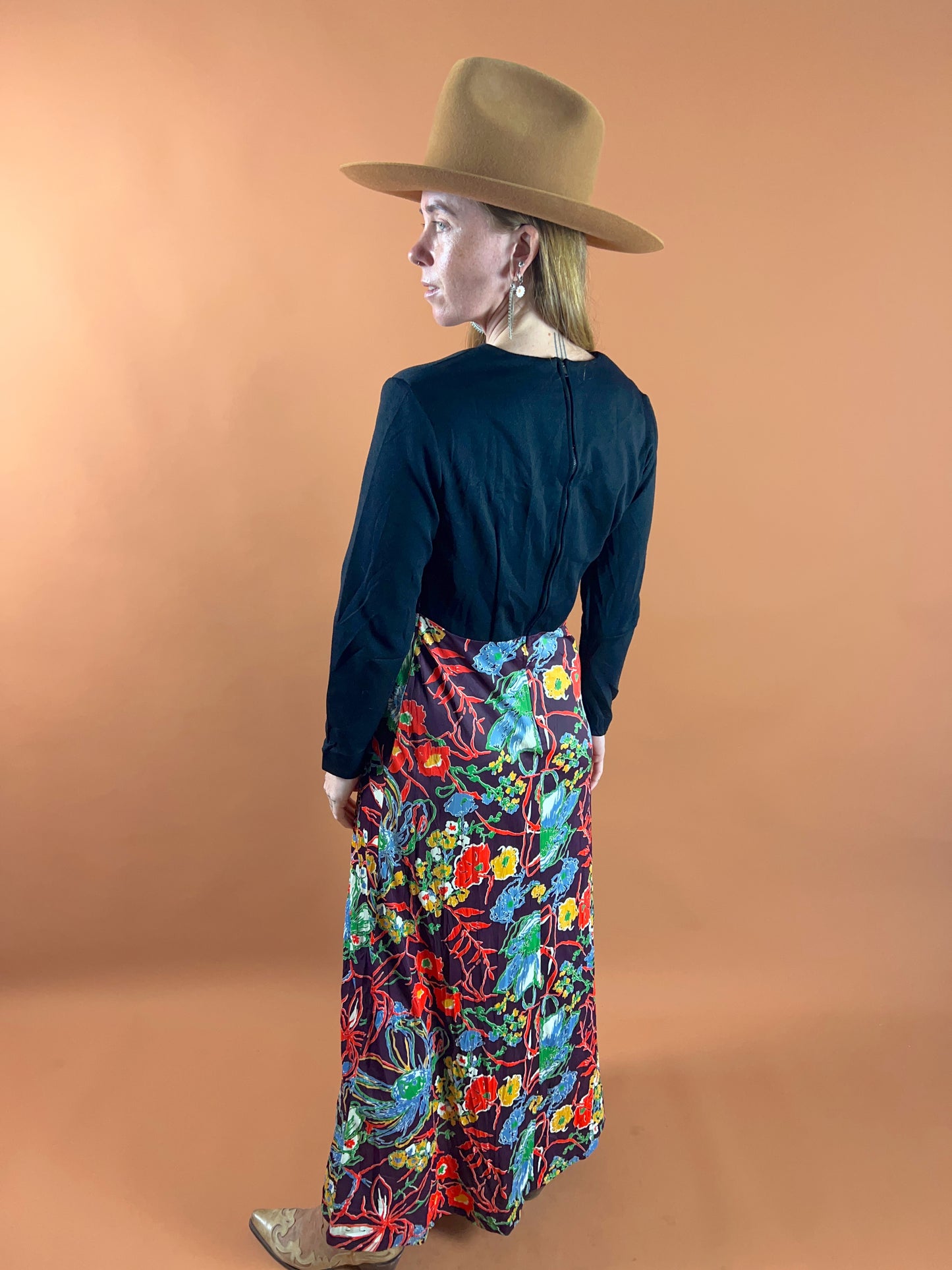 VINTAGE 70's Maxi Dress 8-10