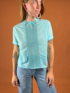 VTG 50's/60's Mini Pleat Blouse 8-10