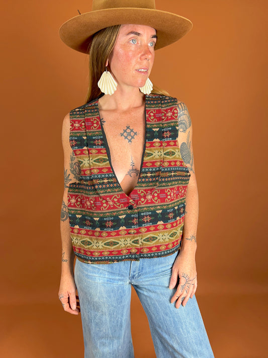 VINTAGE 70s Tapestry Vest 16