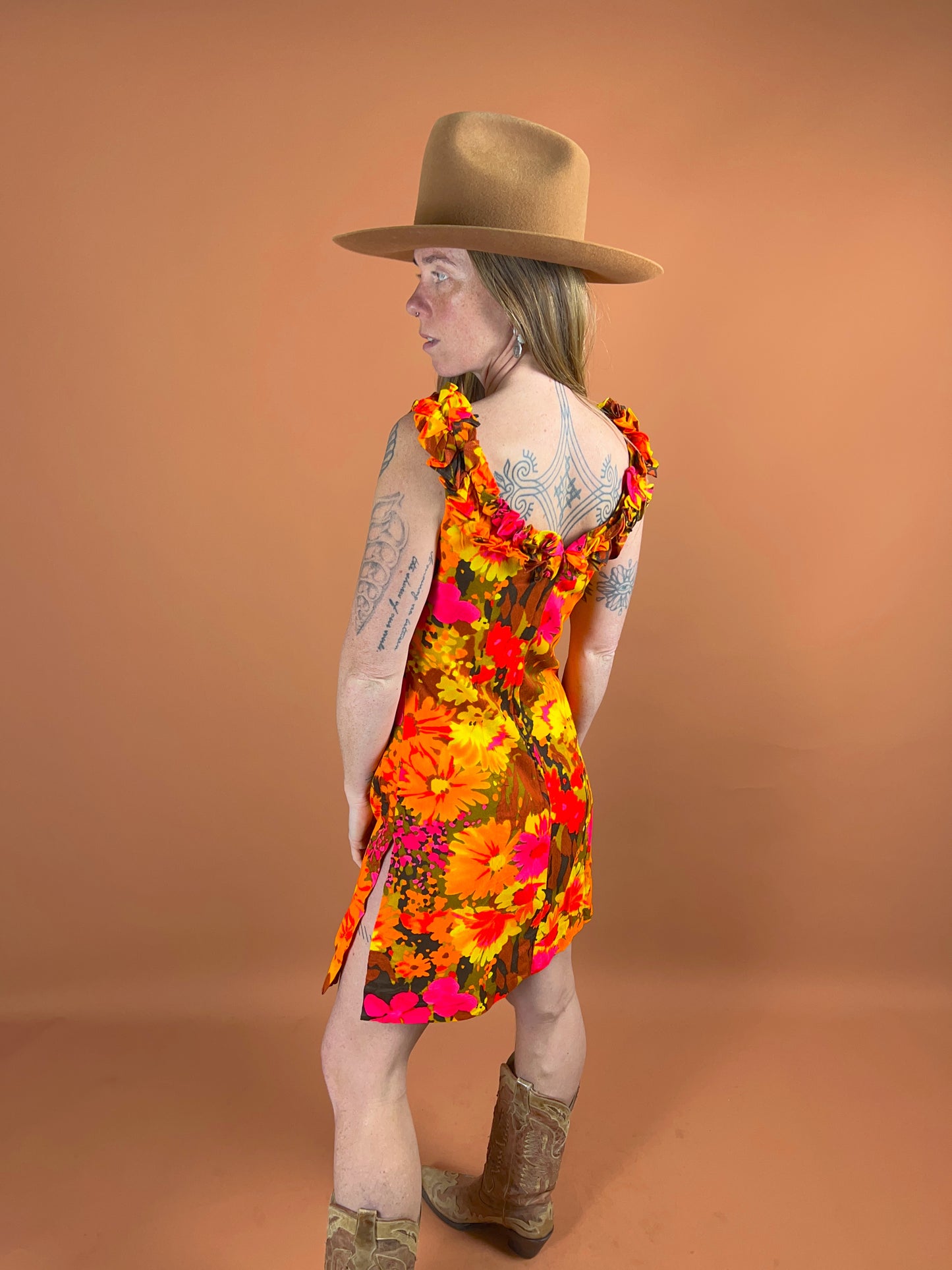 VINTAGE 60's Floral Mini Dress 10