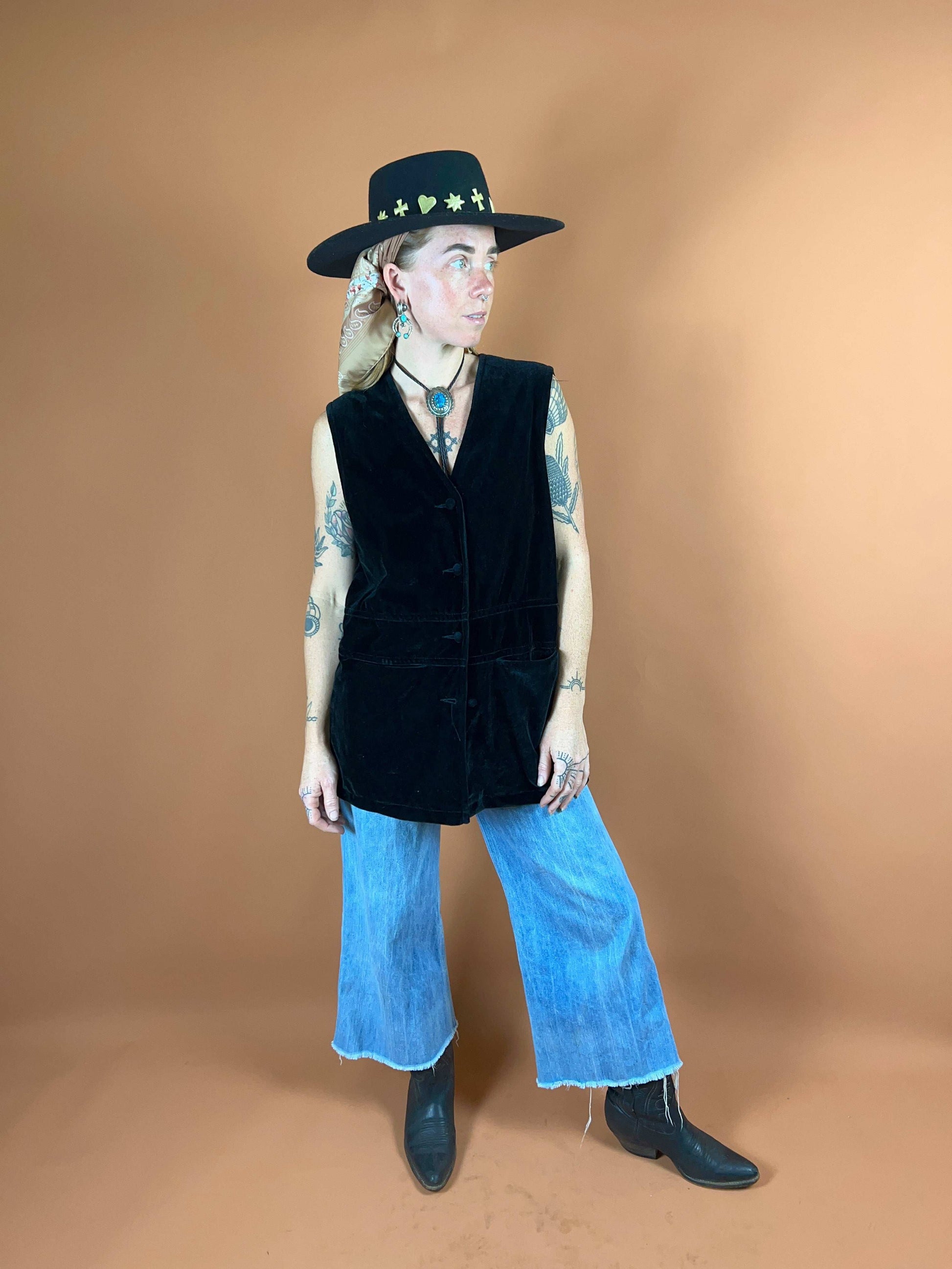 VTG 70's/80's Long Velvet Vest 12-14