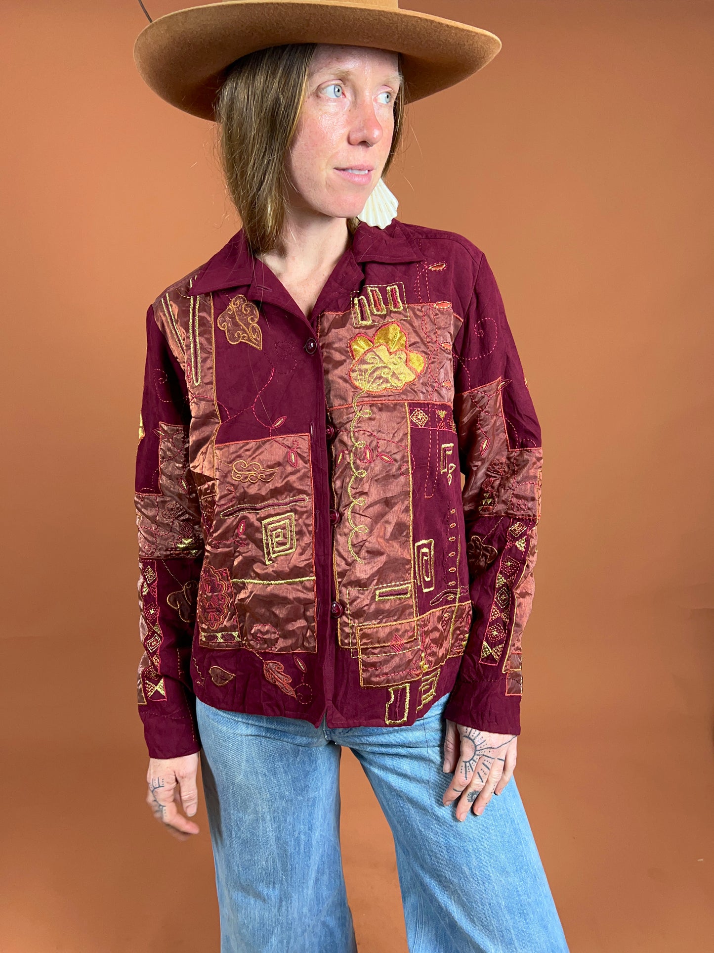 VINTAGE 80's Patchwork Jacket 8-10
