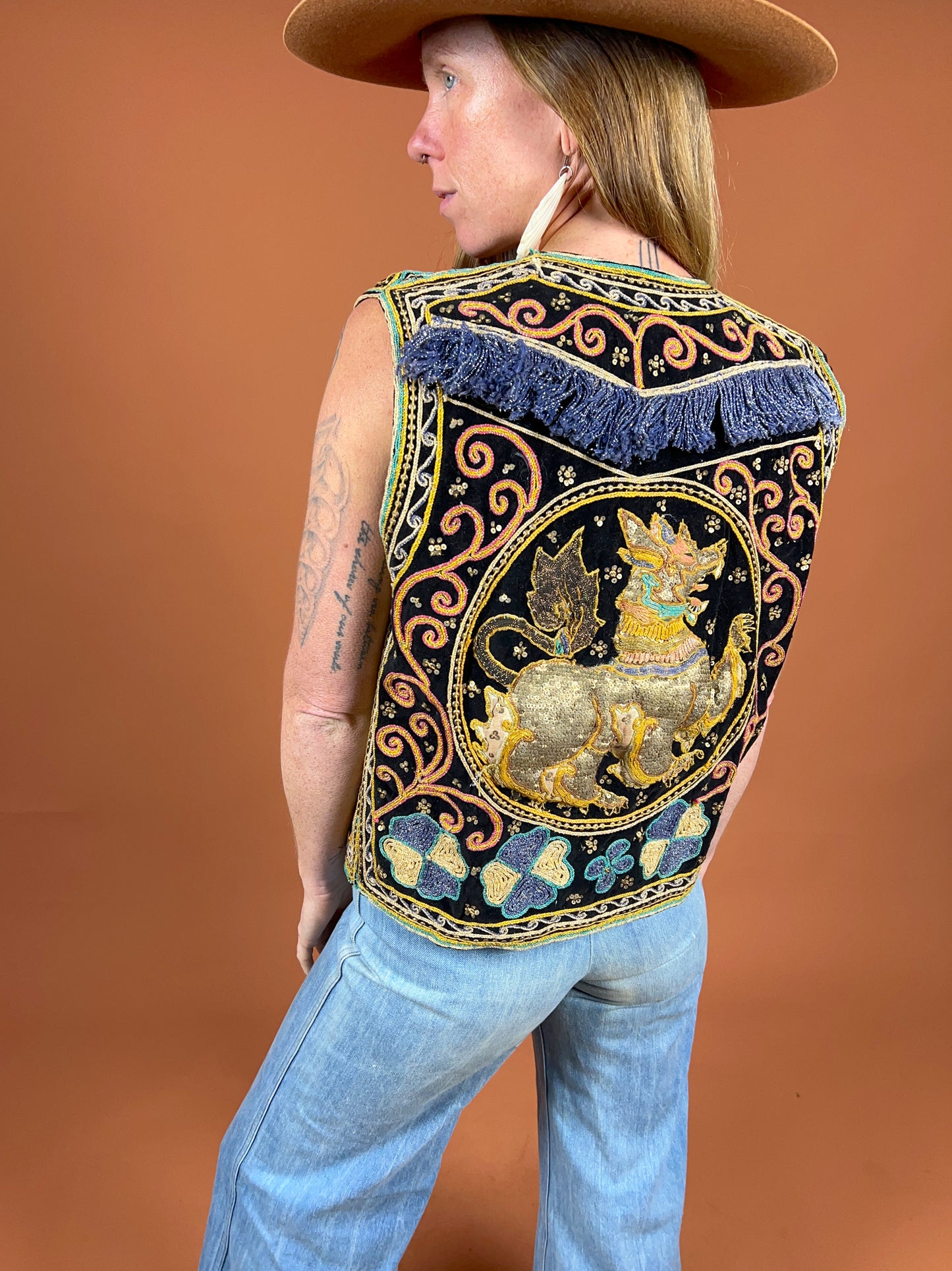 VINTAGE Kalaga Heavily Embroidered Vest 14