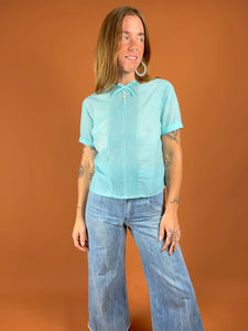 VTG 50's/60's Mini Pleat Blouse 8-10