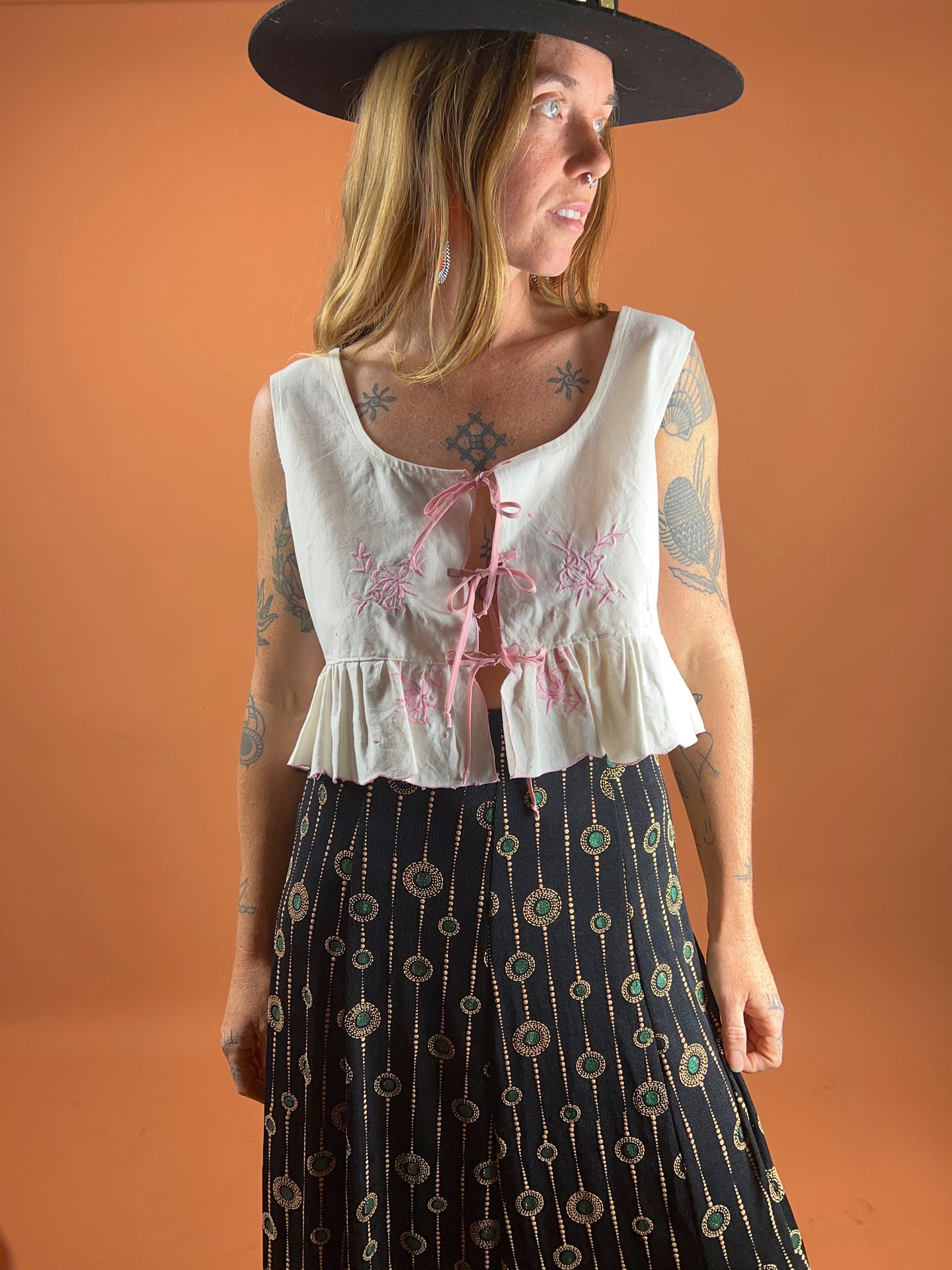 SECOND SHINE SLOW FASHION Tie Front Blouse 12-14