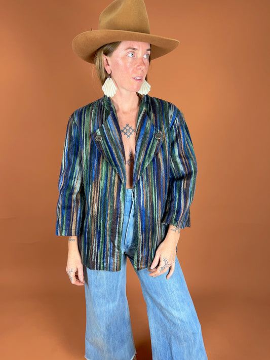 VINTAGE 80's Stripe Blazer 16