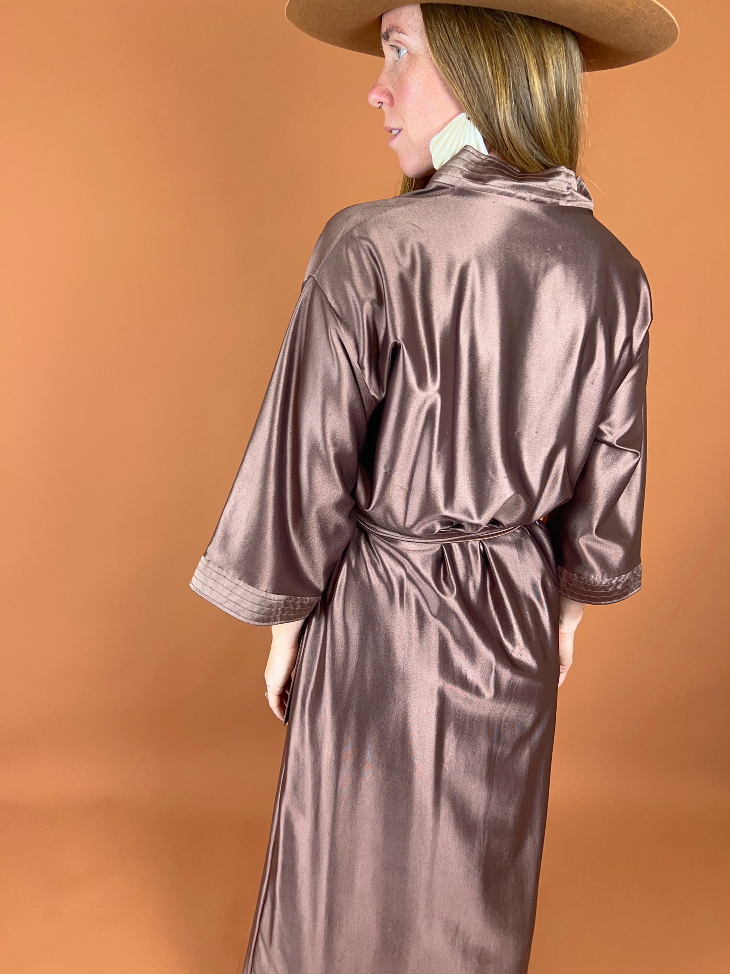 VINTAGE 70's Satin Robe OS